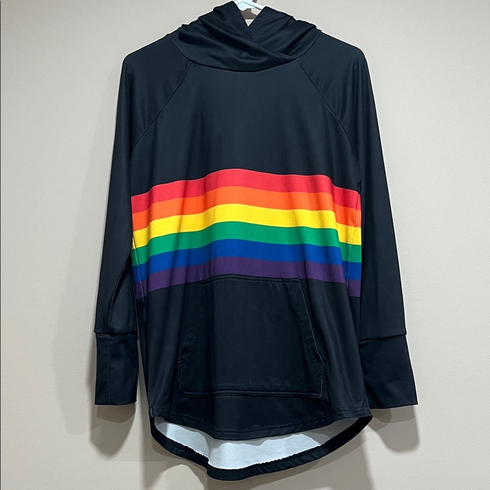 LuLaRoe Black Hoodie with Colorful Accents
